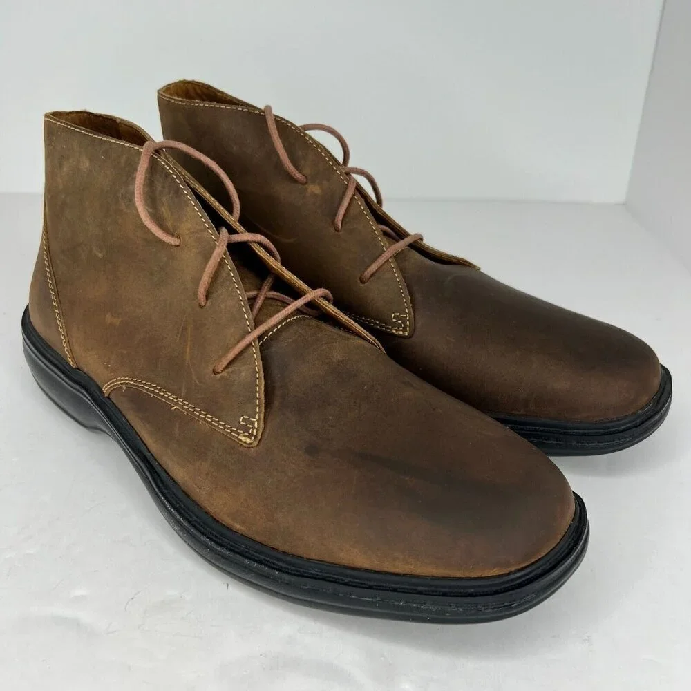 Dr. Comfort Mens 7920 Ruk Brown Leather Lace Up Ankle Size 9.5 M Chukka Boots